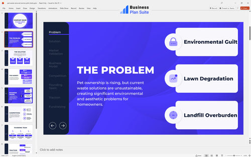 pet waste removal service pitch deck problem slide bpt