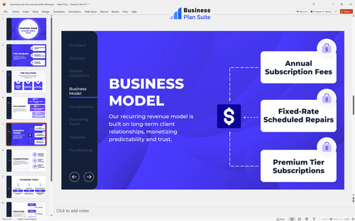 plumbing and hvac services pitch deck business model slide bpt