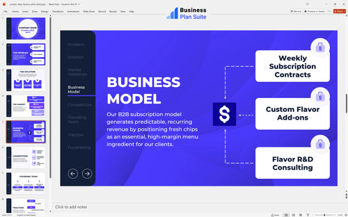potato chips factory pitch deck business model slide bpt