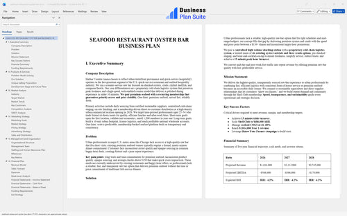seafood restaurant oyster bar business plan executive summary bpt