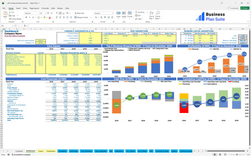 self storage development financial model dashboard bpt