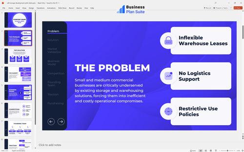 self storage development pitch deck problem slide bpt