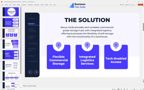 self storage development pitch deck solution slide bpt