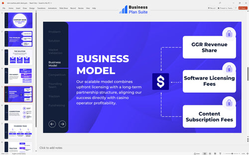 slot machine pitch deck business model slide bpt