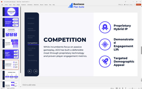 slot machine pitch deck competition slide bpt