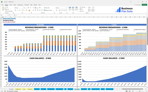 spa financial model financial charts bpt