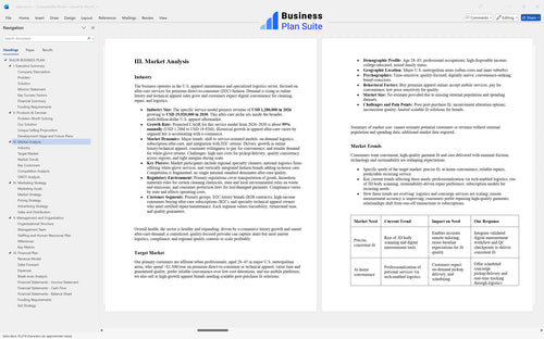 tailor business plan market analysis bpt