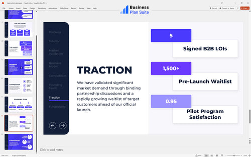 tailor pitch deck traction slide bpt