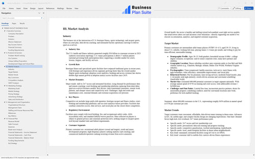 tennis facility business plan market analysis bpt