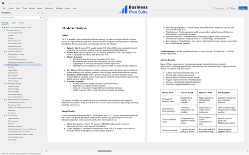 weight loss center business plan market analysis bpt