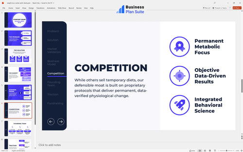 weight loss center pitch deck competition slide bpt