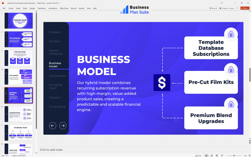 window tint production pitch deck business model slide bpt