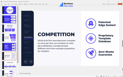 window tint production pitch deck competition slide bpt