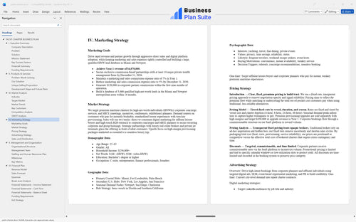 yacht charter business plan marketing strategy bpt