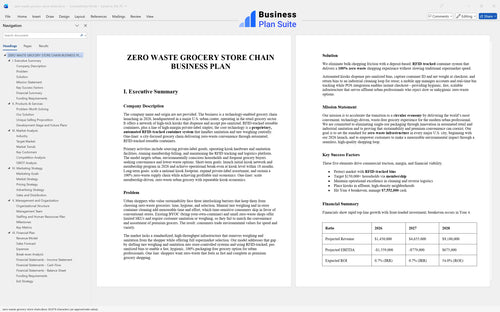 zero waste grocery store chain business plan executive summary bpt