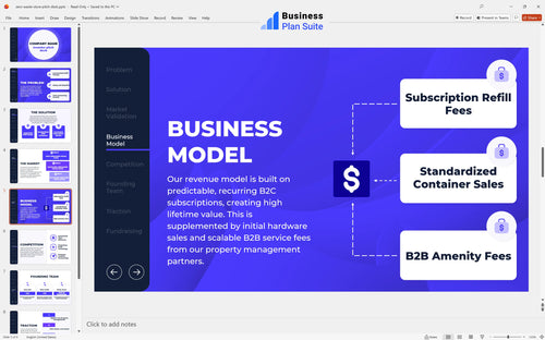 zero waste store pitch deck business model slide bpt
